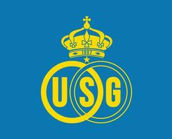 royale Unión Santo gilloise club logo símbolo Bélgica liga fútbol americano resumen diseño vector ilustración con azul antecedentes