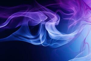 Blue purple gradient abstract background with smoke, neon, glow effect. Generative AI photo