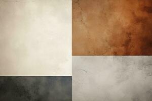 Abstract geometric gray brown background, empty space for design. Generative AI photo