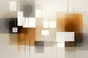 Abstract geometric gray brown background, empty space for design. Generative AI photo