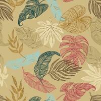 Seamless floral and abstract pattern vector