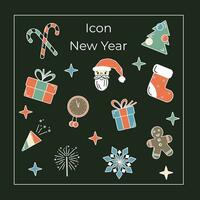 New Year icons. vector