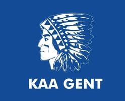 KAA Gent Club Symbol Logo Belgium League Football Abstract Design Vector Illustration With Blue Background