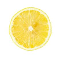 Top view of beautiful yellow lemon half isolated on white background with clipping path. photo