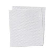 Top view of two folded pieces of white tissue paper or napkin in stack isolated on white background with clipping path photo