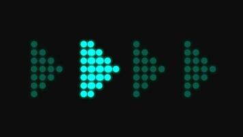 animering 4k neon blå ljus pil riktning på svart blackgroud video
