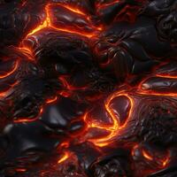 Volcanic Power, 3D Lava Volcano - Erupting Magma Illustration for Striking Wallpaper and Seamless Design - AI Generative photo