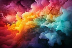 Vivid spectrum, Watercolor illustration brings to life a captivating rainbow of colors AI Generated photo