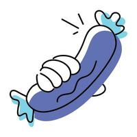 Easy to use sausage doodle icon vector