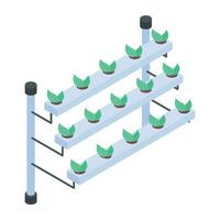 Aeroponic bed icon in isometric style vector