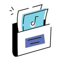 Trendy doodle icon of music folder vector
