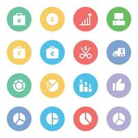 Flat Icons of Business and Money vector