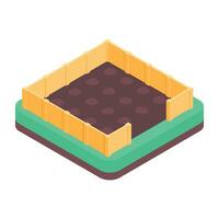 Get field fence isometric icon vector