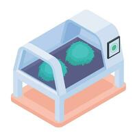 Aeroponic bed icon in isometric style vector