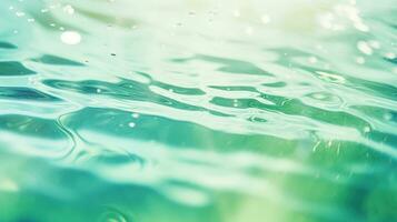 desenfocado menta líquido olas - sereno verano naturaleza bandera en claro agua - ai generado foto