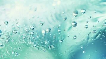 Captivating Aqua Waves in Sunlight - Trendy Summer Nature Banner with Bubbles and Splashes - AI Generated photo