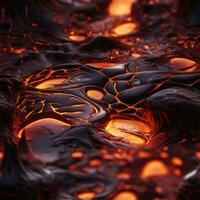 Volcanic Power, 3D Lava Volcano - Erupting Magma Illustration for Striking Wallpaper and Seamless Design - AI Generative photo