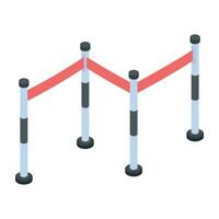 An isometric illustration of an automatic barrier vector