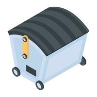 Check dumpster bin isometric icon vector