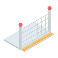 Here is an isometric icon of net fence vector