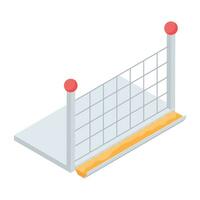 Here is an isometric icon of net fence vector