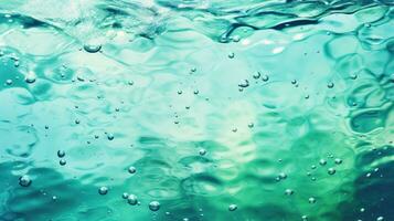 Defocused Mint Liquid Waves - Serene Summer Nature Banner in Clear Water - AI Generated photo