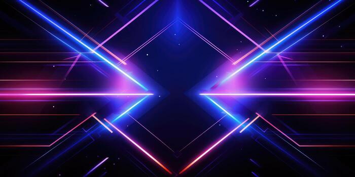 futurista neón magia, brillante geométrico resumen - dinámica líneas y alta tecnología energía impulso - ai generativo foto