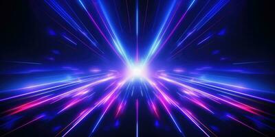 Glowing Neon Geometric Elements, Abstract Background - Vibrant Techno Energy Art with Neon Lights - AI Generative photo