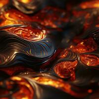 Molten Lava Spectacle, 3D Lava Volcano - Dynamic Background and Seamless Pattern for Striking Artwork - AI Generative photo