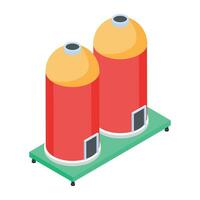 Premium isometric icon of silos vector