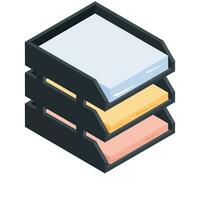 Trendy book box isometric icon vector