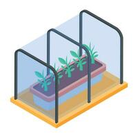 moderno isométrica icono de vegetal y friut mostrador vector