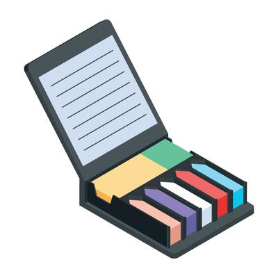 Trendy book box isometric icon