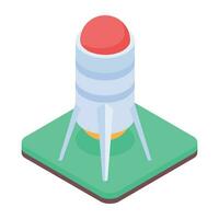 An isometric icon of grain silo vector