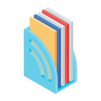 Trendy book box isometric icon vector