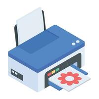 Latest paper printer isometric icon vector