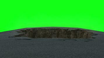 Road destruction,Land collapse animation, Crack effect green screen free video