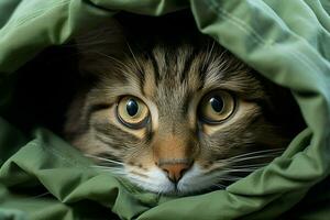 pánico afligido gato encontró oculto en armario mujeres mano revela sus secreto refugio ai generado foto