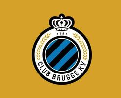 Club Brugge KV Club Logo Symbol Belgium League Football Abstract Design Vector Illustration With Brown Background