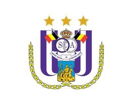 Anderlecht Club Logo Symbol Belgium League Football Abstract Design Vector Illustration