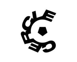circulo Brujas club logo símbolo negro Bélgica liga fútbol americano resumen diseño vector ilustración