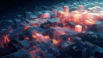 abstract voxel data flow ai generated photo