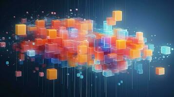 abstract voxel data flow ai generated photo