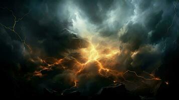 explosion lightning collision powerful ai generated photo