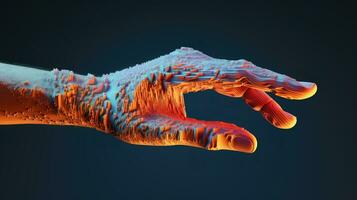 technology voxel human hand ai generated photo