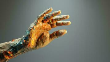 render voxel human hand ai generated photo