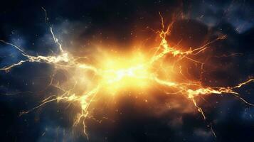 energy lightning collision powerful ai generated photo