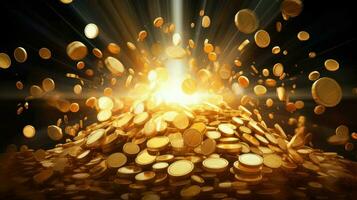 casino gold coin explosion ai generated photo