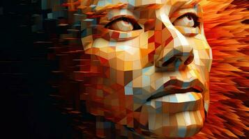 face voxel human head ai generated photo