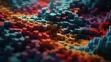 technology voxel nano structure ai generated photo